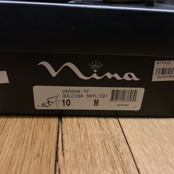 Nina Gold Shimmer Rhinestone Heels Shoes Size 10 – Used with Box - Picture 5 of 5